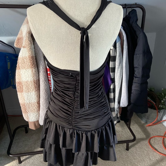 Black Ruffle Mini Dress - Picture 2 of 2